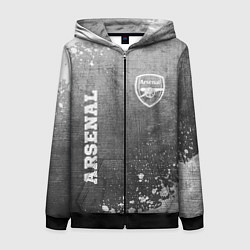 Толстовка на молнии женская Arsenal - grey gradient вертикально, цвет: 3D-черный