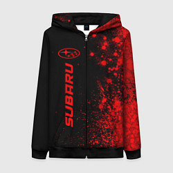 Женская толстовка на молнии Subaru - red gradient по-вертикали