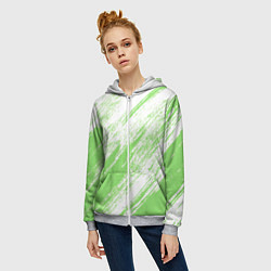 Толстовка на молнии женская Light green, цвет: 3D-меланж — фото 2