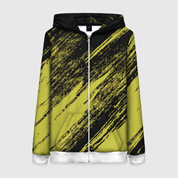 Толстовка на молнии женская The color is black and yellow, цвет: 3D-белый