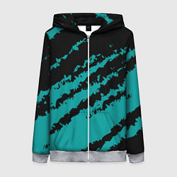 Женская толстовка на молнии The color is black and light blue
