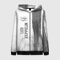Толстовка на молнии женская Led Zeppelin - white gradient по-вертикали, цвет: 3D-черный