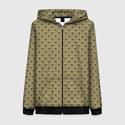 Толстовка на молнии женская Геометричный узор - ромбы, цвет: 3D-черный