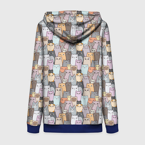 Женская толстовка на молнии Котики / 3D-Синий – фото 2