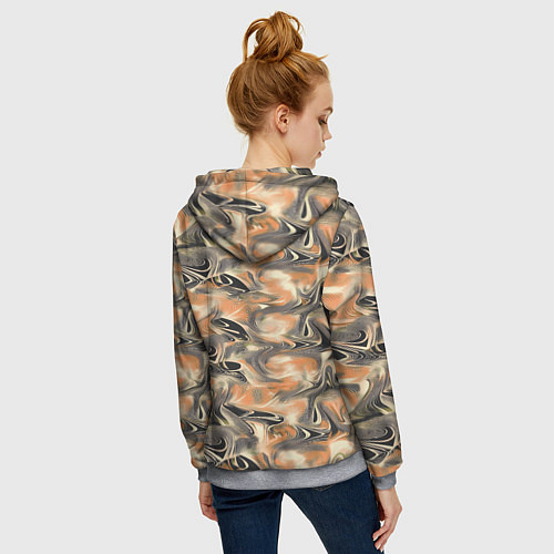Женская толстовка на молнии Абстракция - закрученный узор / 3D-Меланж – фото 4