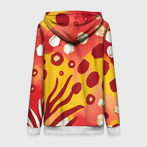 Женская толстовка на молнии Африканский паттерн / 3D-Белый – фото 2
