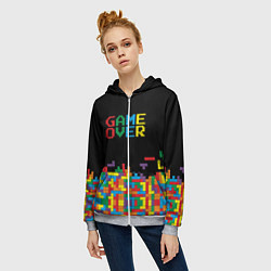 Толстовка на молнии женская Game over, цвет: 3D-меланж — фото 2