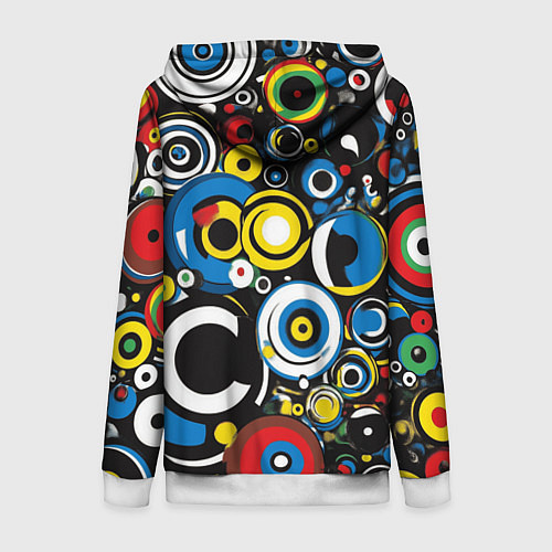 Женская толстовка на молнии Абстракция геометрическая / 3D-Белый – фото 2