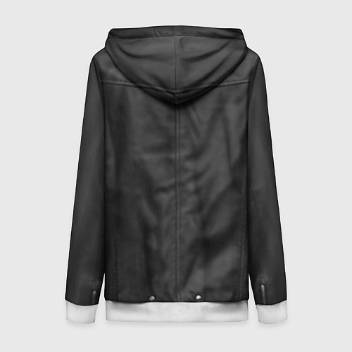 Женская толстовка на молнии Кожаная куртка косуха / 3D-Белый – фото 2