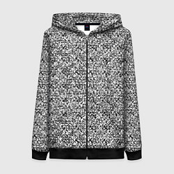 Толстовка на молнии женская Чёрно-белый текстурный, цвет: 3D-черный