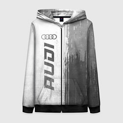 Женская толстовка на молнии Audi - white gradient по-вертикали