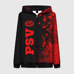Женская толстовка на молнии PSV - red gradient по-вертикали