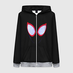 Толстовка на молнии женская Человек паук глаза, цвет: 3D-меланж