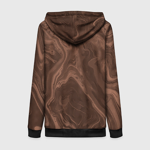 Женская толстовка на молнии Коричневый абстракция в точку / 3D-Черный – фото 2
