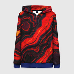 Толстовка на молнии женская Срез магматической породы, цвет: 3D-синий