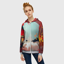 Толстовка на молнии женская Сюрреалистичная абстракция, цвет: 3D-меланж — фото 2