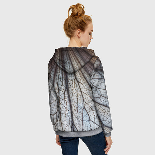 Женская толстовка на молнии Прожилки растения / 3D-Меланж – фото 4