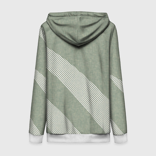 Женская толстовка на молнии Светлый серо-зелёный абстрактный / 3D-Белый – фото 2