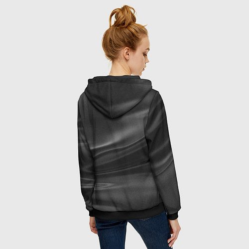Женская толстовка на молнии Текстура драпированного шелка / 3D-Черный – фото 4