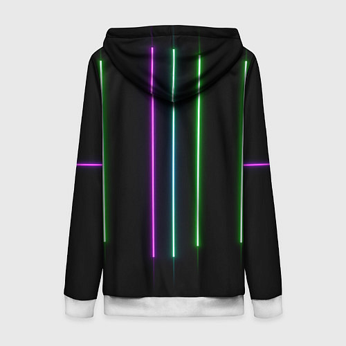 Женская толстовка на молнии Neon stripes / 3D-Белый – фото 2