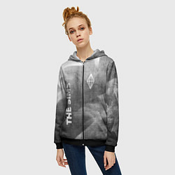 Толстовка на молнии женская The Sims - grey gradient вертикально, цвет: 3D-черный — фото 2