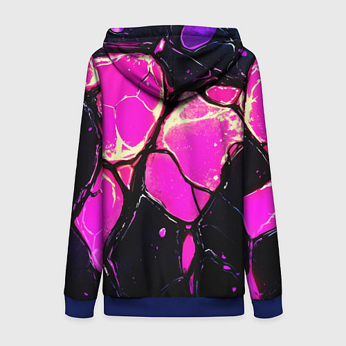 Женская толстовка на молнии Розовые пятна в текстуре / 3D-Синий – фото 2