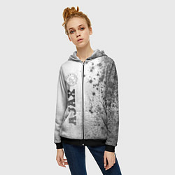 Толстовка на молнии женская Ajax - white gradient по-вертикали, цвет: 3D-черный — фото 2