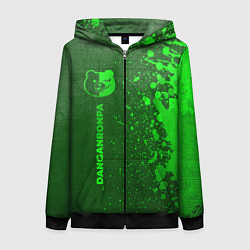 Толстовка на молнии женская Danganronpa - green gradient по-вертикали, цвет: 3D-черный