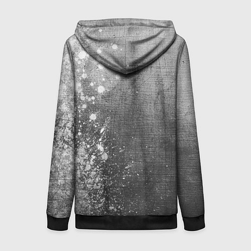 Женская толстовка на молнии HIM - grey gradient по-вертикали / 3D-Черный – фото 2