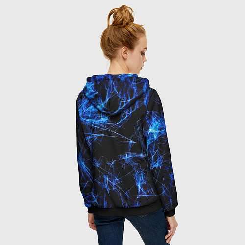 Женская толстовка на молнии Monster energy искры дымы / 3D-Черный – фото 4