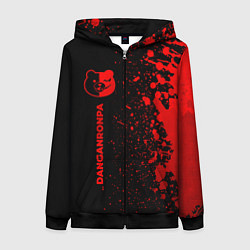 Толстовка на молнии женская Danganronpa - red gradient по-вертикали, цвет: 3D-черный