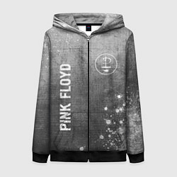 Толстовка на молнии женская Pink Floyd - grey gradient вертикально, цвет: 3D-черный