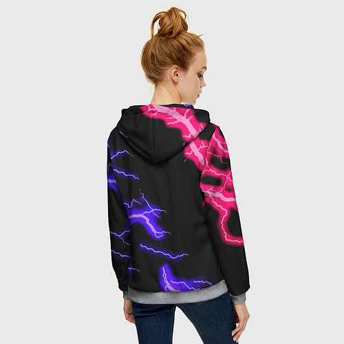 Женская толстовка на молнии Monster energy неоновый шторм / 3D-Меланж – фото 4