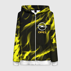 Толстовка на молнии женская Opel огненный стиль, цвет: 3D-белый