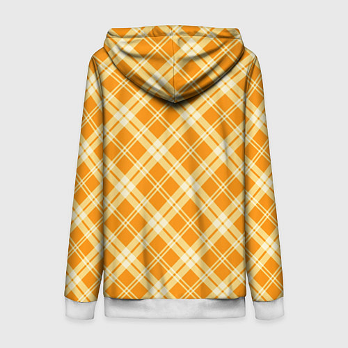 Женская толстовка на молнии Жёлтый крупная клетка / 3D-Белый – фото 2