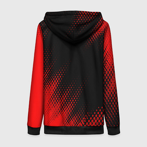 Женская толстовка на молнии Peugeot - red gradient вертикально / 3D-Черный – фото 2