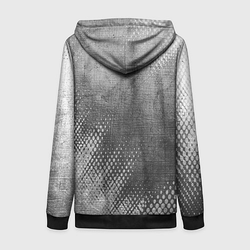 Женская толстовка на молнии Mercedes - grey gradient вертикально / 3D-Черный – фото 2