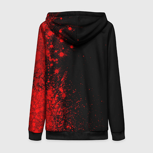 Женская толстовка на молнии Blink 182 - red gradient по-вертикали / 3D-Черный – фото 2