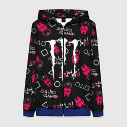 Толстовка на молнии женская Monster energy x Ojingeo geim, цвет: 3D-синий