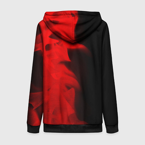 Женская толстовка на молнии Dongfeng - red gradient по-вертикали / 3D-Черный – фото 2