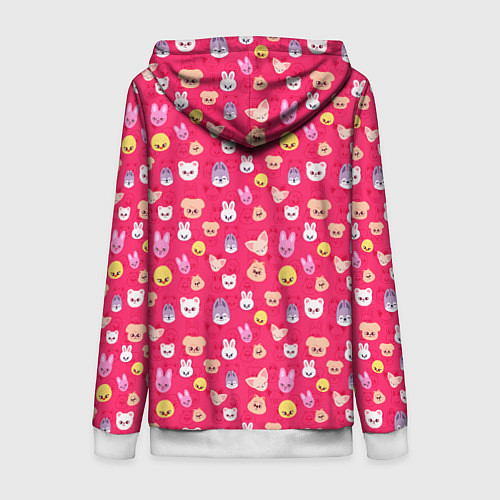 Женская толстовка на молнии Skzoo pattern pink / 3D-Белый – фото 2