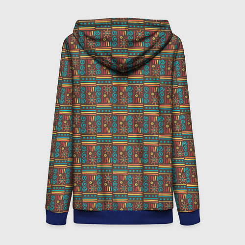 Женская толстовка на молнии Солнце джунглей / 3D-Синий – фото 2