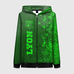 Женская толстовка на молнии Lyon - green gradient по-вертикали