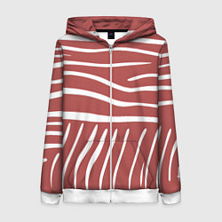 Женская толстовка на молнии Полоски красной зебры