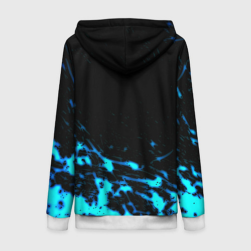 Женская толстовка на молнии Monster energy голубые краски / 3D-Белый – фото 2