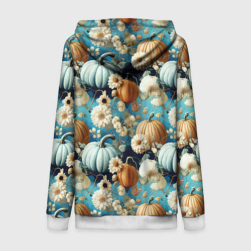 Женская толстовка на молнии Маленькие тыковки / 3D-Белый – фото 2