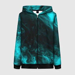 Толстовка на молнии женская Neon smoke, цвет: 3D-черный