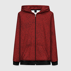 Толстовка на молнии женская Тёмный красный в крапинку, цвет: 3D-черный