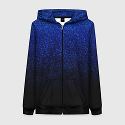 Толстовка на молнии женская Волшебный чёрно-синий текстура напыление, цвет: 3D-черный
