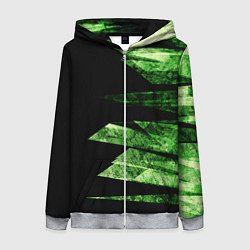 Женская толстовка на молнии Color green black